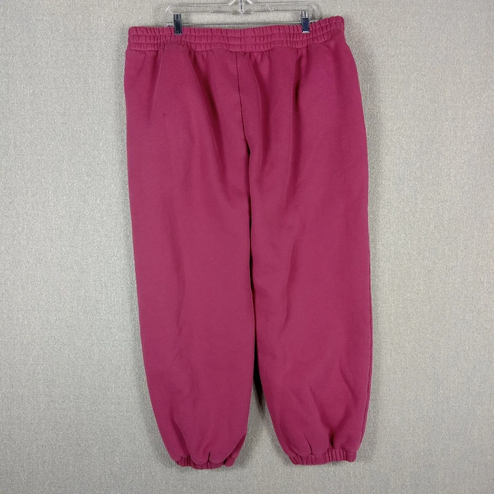 Comfrt Fleece Jogger Sweatpants Size 3XL Burgundy Magenta Loungewear Cozy Travel